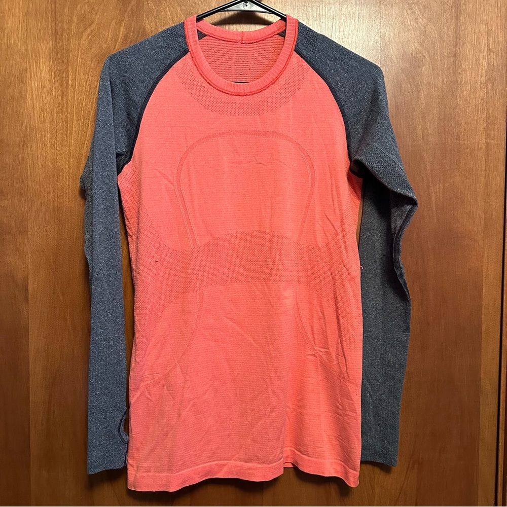 Lululemon Swiftly Long Sleeve Top Pink Grey 8